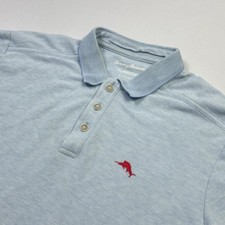 Tommy Bahama IslandZone Supima Polo Shirt Mens Small Blue Marlin Logo Golf