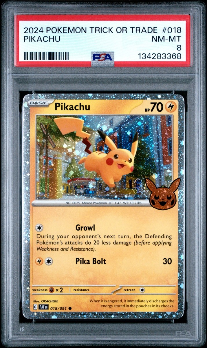 2024 Pokemon Trick Or Trade #018 Pikachu PSA 8 4 SWIRLS | eBay