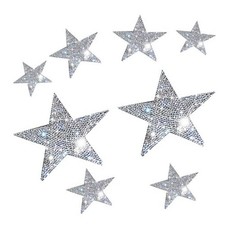8 Pcs Crystal Car Decals Bling Rhinestone Star Stickers Self-Adhesive Car White