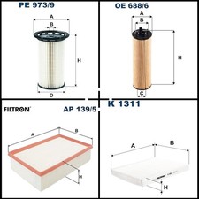 Filtron Filterset, Inspektionspaket für VW POLO VI PASSAT B8 Variant TIGUAN