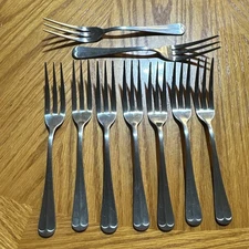 9 JEFFERSON MANOR Salad Forks Rogers Co Stainless Korea 6 1/2"