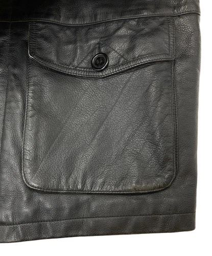 sun avenue Leather Jacket Men's Size M Black image 9