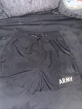 Army Physical Fitness Uniform Shorts Mens Med Black APFU Training PT Trunks US