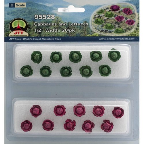 Repollo y lechuga escala O JTT Scenery Products 95528, 0,5" de ancho (20) | Condition: New