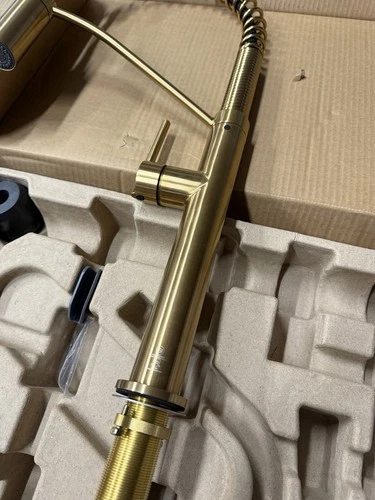 Signature Hardware SHXCEL107BG  Eiler Kitchen Faucet, Brushed Gold Pull Down - Picture 7 of 11