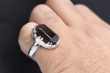 Natural Aqeeq Ring For Men Kabadi Deep Red Agate Yemeni Aqeeq Color 925 Sterling