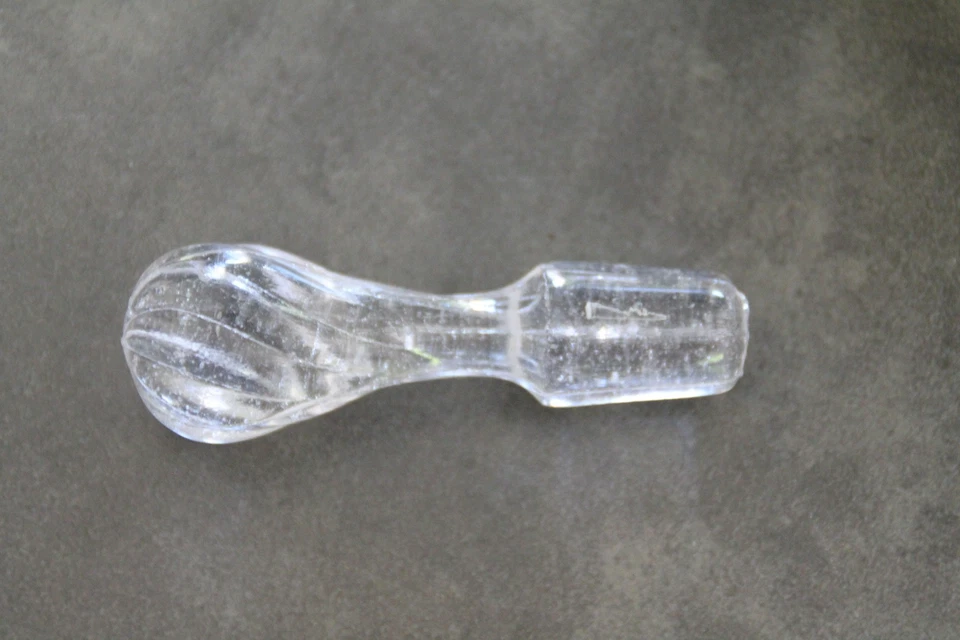 ANCIEN SERVITEUR DE TABLE EN VERRE, SUPPORT EN MÉTAL BLANC - COMPLET - - Photo 4/4