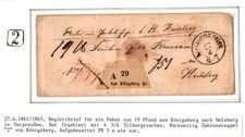 Preu&szlig;en Paketbegleitbrief als Barfrankatur und Aufgabezettel #IB657