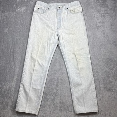 Vintage Lee Storm Rider Jeans Men 36x32 (Fits 34X28) Light Wash Distressed Stain