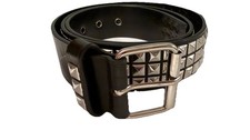 Black Studded Belt Punk Rock Rivet Belt with Pyramid Studs for Men Women