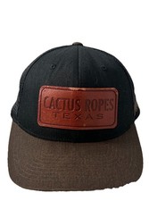 Hooey Cactus Ropes Texas Hat Cap Snap Back Trucker Black Mesh