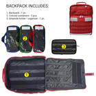 20L First Aid Medical Backpack, Red EMT Bag, Empty, Removable Pouches, MOLLE