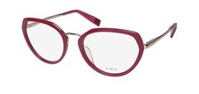 NEW FURLA VFU255 EYEGLASS FRAME RED WOMENS GEOMETRIC FULL-RIM 0U17 54-18-135