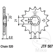 47356-compatibile con KAWASAKI KX 250 B 1CIL. - 1 BASTIDORES pignone di trasmiss