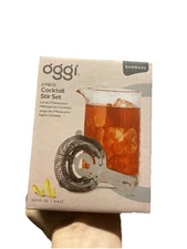 BAR WARE OGGI.  COCKTAIL 2 PIECE STIR SET NEW IN BOX Liquor  ICED TEA Brand NEW