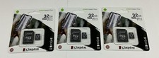 Lot Of 3 Kingston 32GB microSDHC Canvas Select Plus Memory Card and Adapter