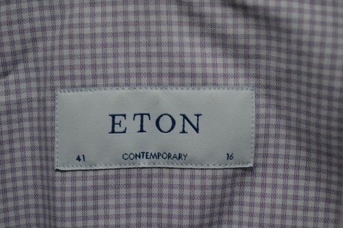 Eton, Eton Contemporary Shirt Mens 16 41 Purple Check Dress Long Sleeve Spread Collar