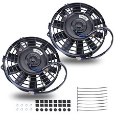 7 Inch Black Universal Slim Fan Push Pull Electric Radiator 7 Inch-Black-2PCS