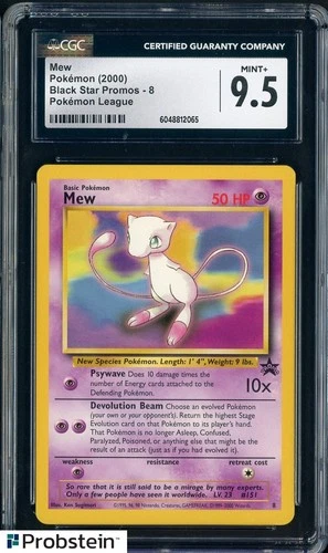 2000 Pokemon Black Star Promos 8 Mew Pokemon League CGC 9.5 MINT+ #1