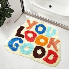 Pasuxi You Look Good Bath Mat Cute Bath Rug For Bathroom Non-Slip Funky Rug For