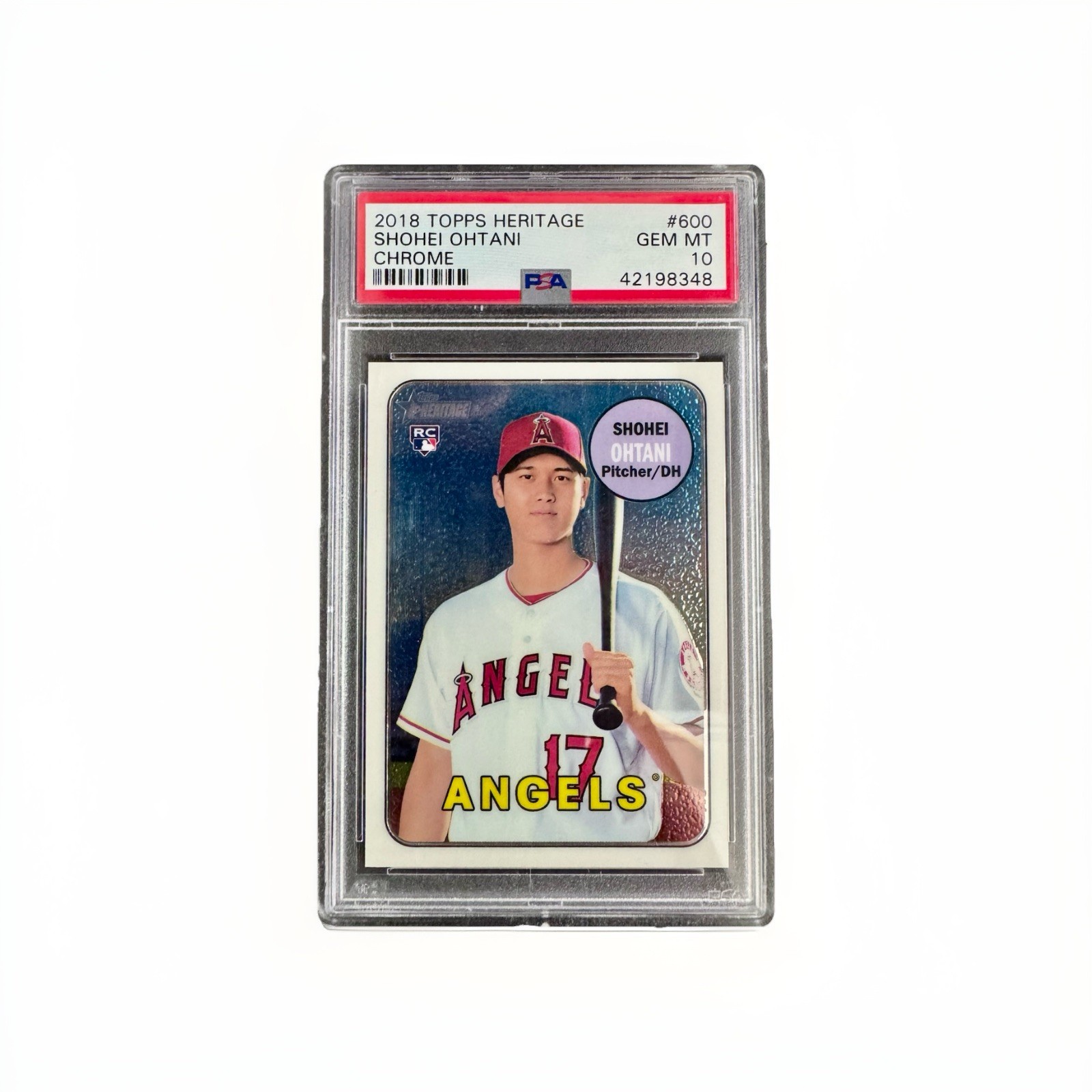 2018 Topps Heritage Shohei Ohtani Chrome RC Rookie #600 /999 Angels PSA 10