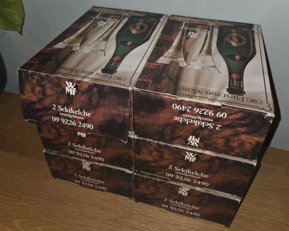 WMF Fürst von Metternich Sektkelche, mundgeblasen, handgraviert OVP - Bild 3 von 4