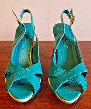 Turqoise Peeptoe Slingbacks, Next - UK 4