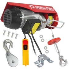 Elettrico Argano Fune 125/250KG 12M Mini Gru Officina Cantiere