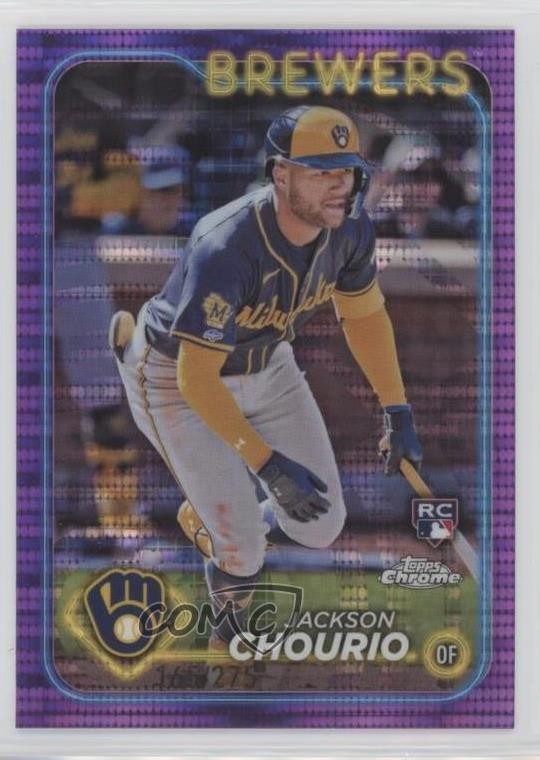 2024 Topps Chrome Purple Sonar Refractor 165/275 Jackson Chourio #161 yl0