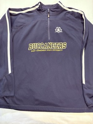 ETSU Buccaneers Jacket Mens XL Blue NCAA Russell Pullover 1/4 Zip