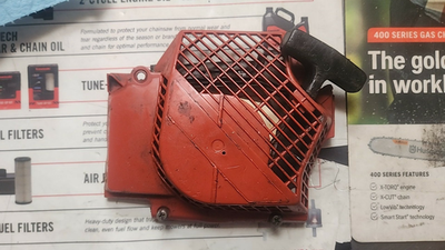 #ad Jonsered Chainsaw USED OEM 2071 2171 Recoil starter assy w broken hole $24.95