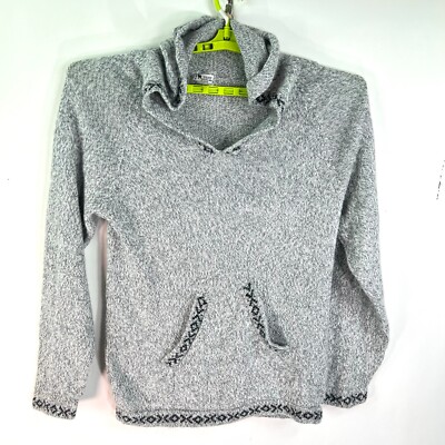 Alpaca Connection Wool Handmade Soft Knitted Sweater Womens Size L Gray Pockets