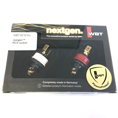 2 x WBT-0210 Cu nextgen WBT-PlasmaProtect™ chapado en oro RCA enchufe hembra