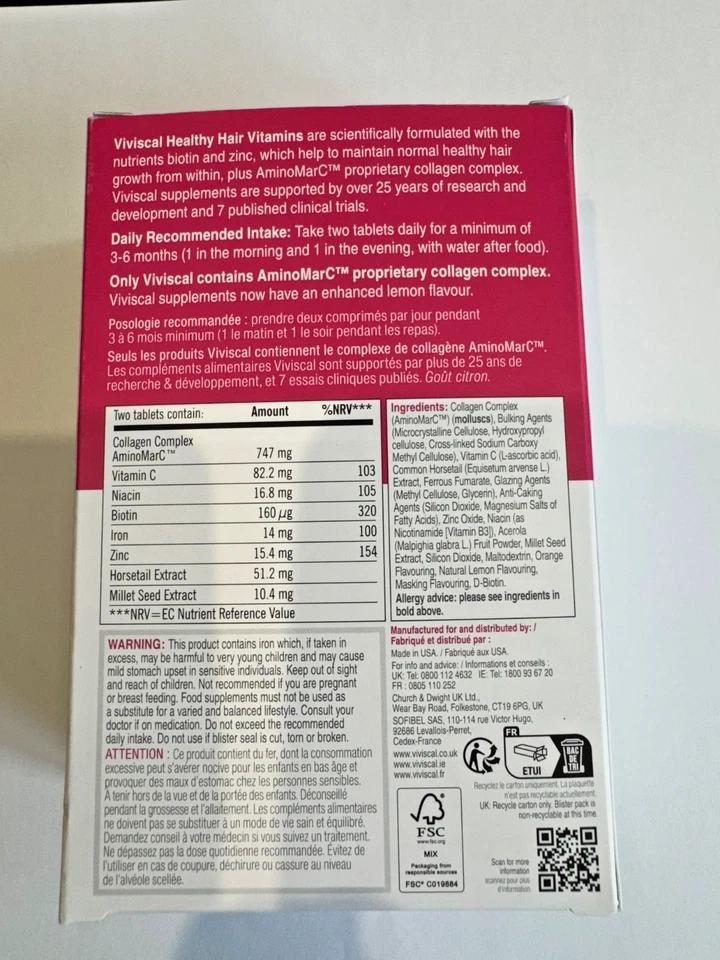 Viviscal Maximum Strength Womne's Hair Supplements -180 Tablets - Image 2 of 4