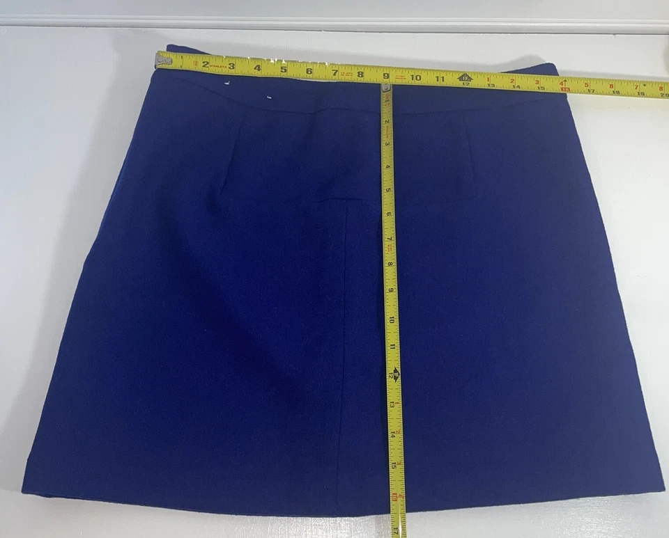 Falda Dalia Collection Ajuste Moderno Azul Real Talla 8 Cremallera Trasera Forro Estilo #J270L Foto 2 de 4