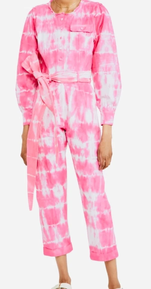 LoveShackFancy Paca Hibiskus Hand Krawatte Batik Baumwolle Strampler KLEID - Bild 2 von 4