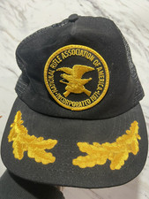 Vintage NRA Trucker Hat Gold Leaf Mesh Snapback Black Made In USA Lining Damaged