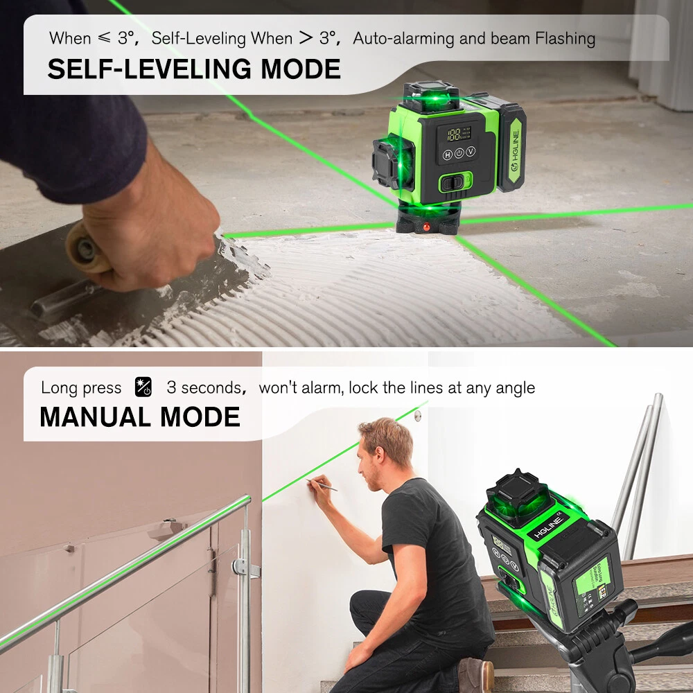 Laser Level Self Leveling with Tripod 4x360° Cross Line Laser for Construction