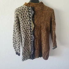 Robin Originals Creative Knits Medium / Large Pullover Sweater Hand Loomed Brown