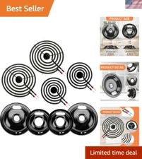 Set of 8 Electric Stove Burner Elements and Drip Pans - Whirlpool & Frigidaire