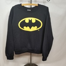 Batman Black Graphic Print Juniors Crewneck Pullover Sweatshirt Size Large 11-13