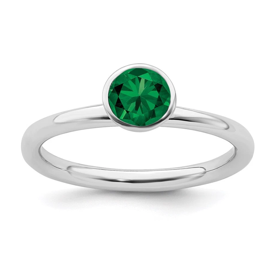 Anillo Swarovski de plata esterlina apilable expresiones altas 5 mm mayo