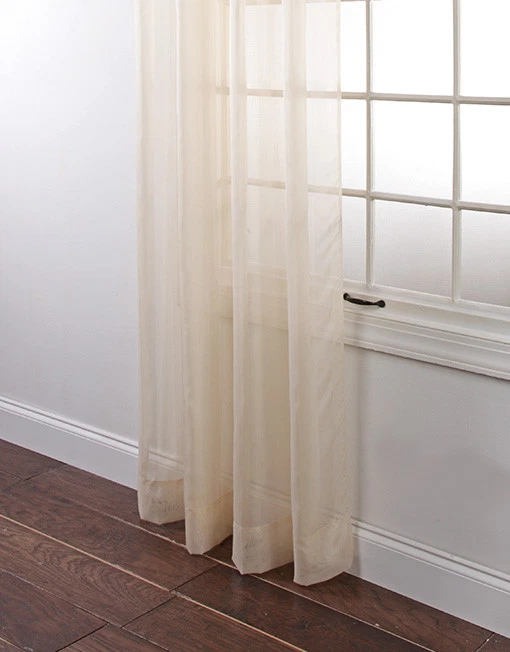 IMPRESCINDIBLE VER Cortina de ventana transparente panel de gasa a rayas de la suerte elegante diseño a rayas Foto 4 de 4