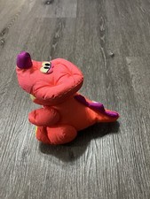 VTG 1992 Fisher Price Puffalump Dino Roar Orange Triceratops Dinosaur Plush WORK