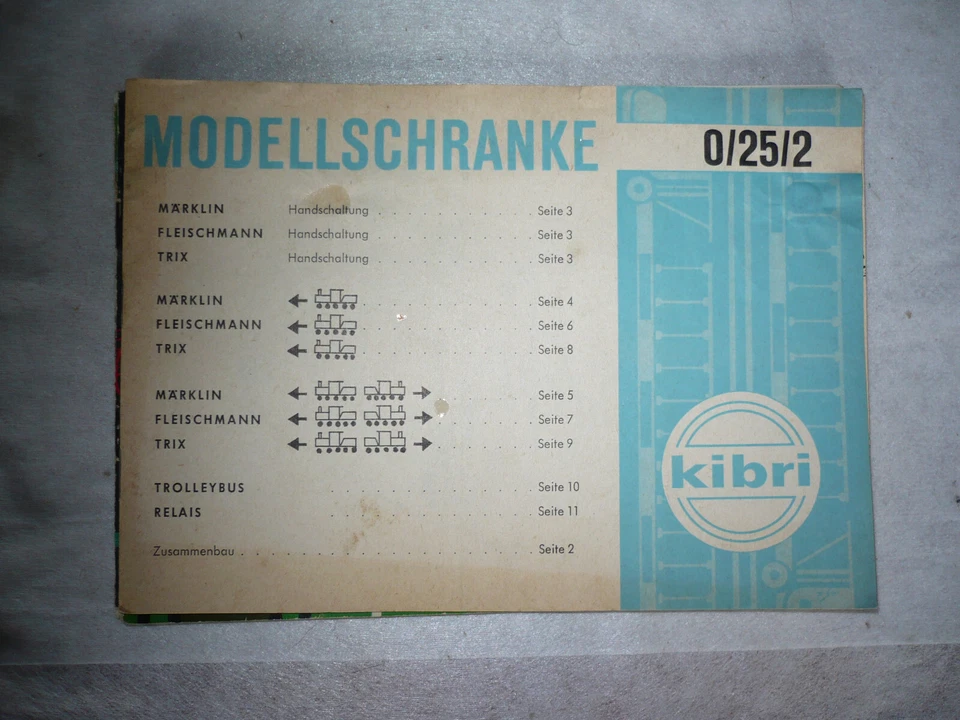 Kibri 0/25/2 Modellschranke Anleitung 12 Seiten selten - Schnäppchen - - Bild 1 von 1