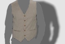 79 Perry Ellis Portfolio Men's Beige Slim Fit Suit Vest Waistcoat Size Small