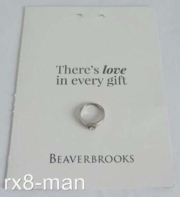 SUPERB BEAVERBROOKS 9CT SOLID WHITE GOLD 0.22 CT HALO DIAMOND RING UK SIZE G