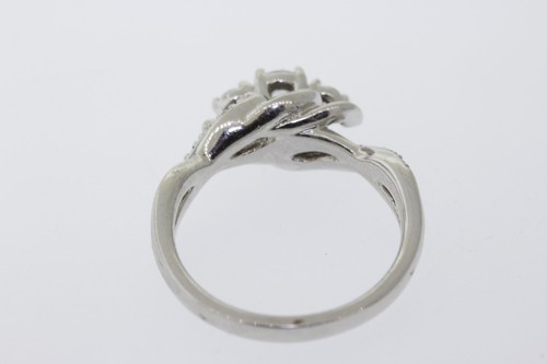 NEW Palladium 950 .40ct Round Diamond Twisted Curved Band Bridal Ring Set - Picture 11 of 17