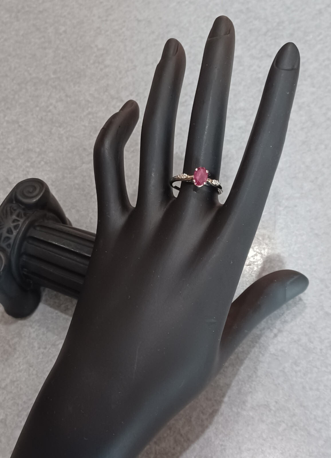 18kt. Solid White Gold, Ruby & Diamond Ladies Rin… - image 7