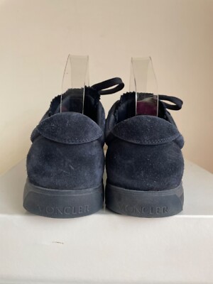 Moncler 4M00130M4470200 関税送料込 MONCLER MONICO NAVY BLUE SUEDE LACE UP TRAINERS SIZE UK 7.5